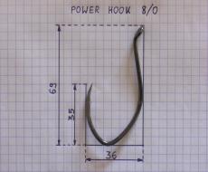 Wymiary haka Sanger Power Hook 8/0