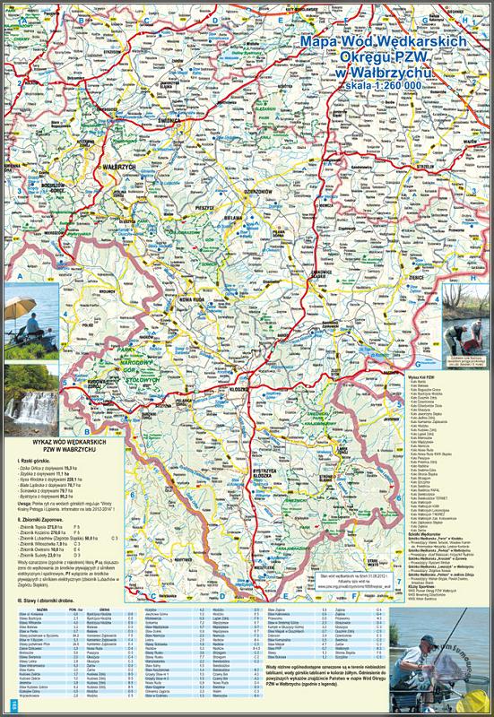 Polska - Atlas wód wędkarskich PZW - Mapa okręgu Wałbrzych
